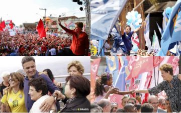 Aécio e Djlma in campagna elettorale. Foto dei siti ufficiali dei candidati