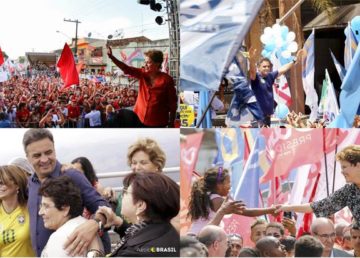 Aécio e Djlma in campagna elettorale. Foto dei siti ufficiali dei candidati