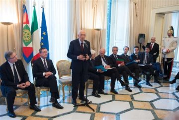 Il Presidente Giorgio Napolitano incontra il Consiglio Direttivo della Banca Centrale Europea. Napoli 1/10/2014. Foto: Presidenza della Repubblica