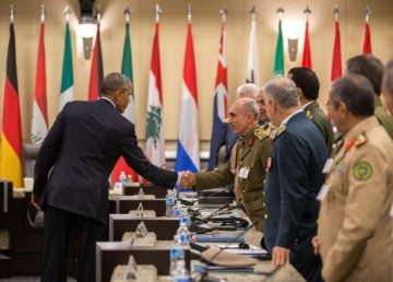 President Barack Obama bids farewell to Iraqi Army General Babakir Zebari after a meeting to discuss the ongoing campaign against ISIL (Official White House Photo by Pete Souza)