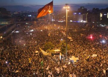 Taksim Square and Gezi Park during the 2013 protests. Author: Fleshstorm