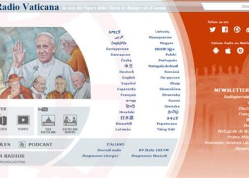 Homepage del sito http://www.radiovaticana.va/