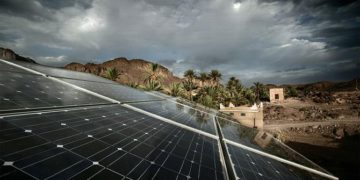 Solar cell panels in eastern Morocco. Isofoton.es - Own work