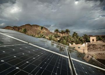 Solar cell panels in eastern Morocco. Isofoton.es - Own work