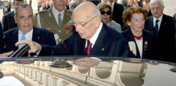 Il Presidente Napolitano lascia il Quirinale. Foto Quirinale