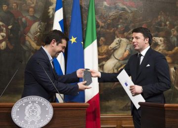Renzi riceve il Primo ministro greco Tsipras. Foto Flikr