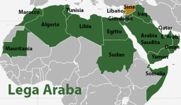 I Paesi della Lega Araba. Elaborazione italiani.net