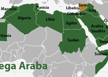 I Paesi della Lega Araba. Elaborazione italiani.net