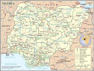 Gli attacchi di Boko Haran nel 2015 alla frontiera nord-est della Nigeria. Rielaborazione “italiani” su immagine commons.wikimedia.org/wiki