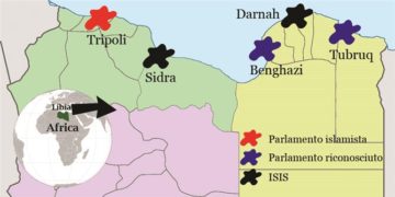 Libia: mappa dei poteri. Elaborazione italiani.net