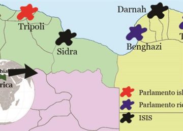 Libia: mappa dei poteri. Elaborazione italiani.net