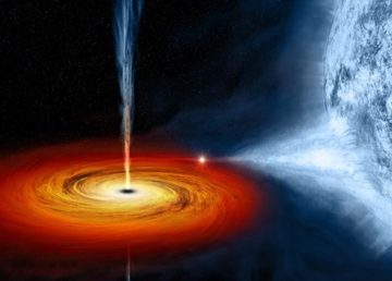 An artist's drawing a black hole named Cygnus X-1. Image Credit: NASA/CXC/M.Weiss