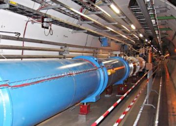 Tunnel of the Large Hadron Collider (LHC) of the European Organization for Nuclear Research. By Julian Herzog (website) - Own work