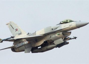United Arab Emirates F-16 Block 60 taking off from Naval Air Station Joint Reserve Base Fort Worth. http://en.wikipedia.org/wiki/General_Dynamics_F-16_Fighting_Falcon#/media/File:F-16e_block60.jpg