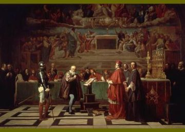 "Galileo before the Holy Office" di Joseph Nicolas Robert-Fleury - http://web.archive.org/web/20050424195324/http://library.thinkquest.org/C005358/images/galilei_image01.jpeg. Con licenza Pubblico dominio tramite Wikimedia Commons.