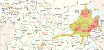 Boko Haram in the Lake Chad Region, as of 14 March 2015. https://en.wikipedia.org/wiki/Boko_Haram_insurgency. "Boko Haram in Lake Chad Region" by Zeogludon - Own work. Licensed under CC0 via Wikimedia Commons - https://commons.wikimedia.org/wiki/File:Boko_Haram_in_Lake_Chad_Region.png#/media/File:Boko_Haram_in_Lake_Chad_Region.png
