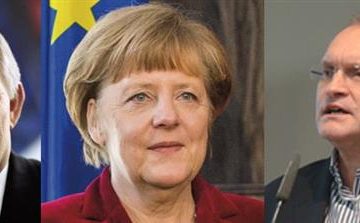 Angela Merkel Sec Conf Feb 2015 di Müller / MSC. Con licenza CC BY 3.0 de tramite Wikimedia Commons - "WSchaeuble" di Wolfgang Schäuble - con licenza Pubblico dominio tramite Wikimedia Commons - ChristophMSchmidt Essen" by Tanaka-San Die - Own work. Licensed under CC BY-SA 3.0 via Wikimedia Commons