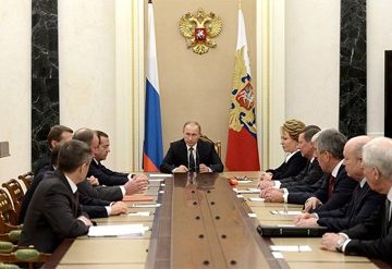 Putin: Meeting with permanent members of the Security Council. On the agenda were various matters related to implementing the Annual Presidential Address to the Federal Assembly, delivered the day before, as part of the work to draft the list of relevant instructions. 04/12/2015