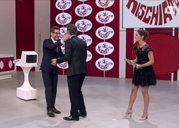 Fabio Fazio, Fiorello e Matilde Gioli. Fermo-immagine diretta RaiUno