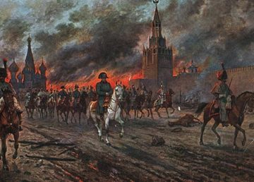 Napoleone a Mosca devastata dall'incendio di Viktor Mazurovsky (1859–1923) - [1], Pubblico dominio, https://commons.wikimedia.org/w/index.php?curid=1162191