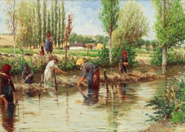 Raccolta della canapa nell'Ottocento in un quadro di un pittore austriaco Di Theodor von Hörmann - http://www.imkinsky.com/, Pubblico dominio, https://commons.wikimedia.org/w/index.php?curid=562106