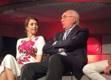 Foto di Francesco Curci. [Pippo Baudo e Chiara Francini alla conferenza stampa della nuova edizione di Domenica In].