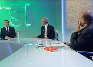 Fermo immagine dibattito referendum Renzi-Zagrebelsky su https://www.youtube.com/watch?v=wzIUrKGIEb4