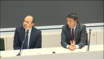 Renzi all’Università Cattolica il 14/11/2016. Fermo immagine del suo intervento