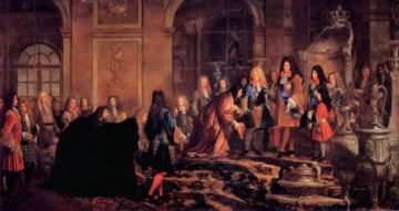 Luigi XIV a Versailles, Claude Guy Hallé (1685)