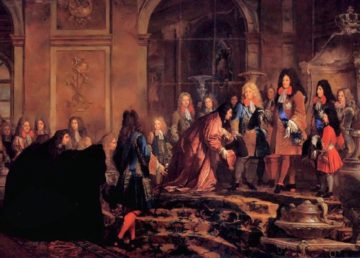 Luigi XIV a Versailles, Claude Guy Hallé (1685)