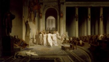 La morte di Cesare, quadro di: Jean-Léon Gérôme.
