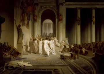 La morte di Cesare, quadro di: Jean-Léon Gérôme.