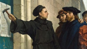 Luther posting his 95 theses in 1517 (Ferdinand Pauwels, 1872)