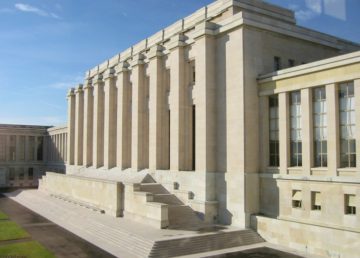 The Palais des Nations, the main building of the United Nations Office at Geneva. In 2012 alone, the Palace of Nations hosted more than 10,000 intergovernmental meetings By de Benutzer:Filzstift - Image by: de:Benutzer:Filzstift, Public Domain, https://commons.wikimedia.org/w/index.php?curid=15477