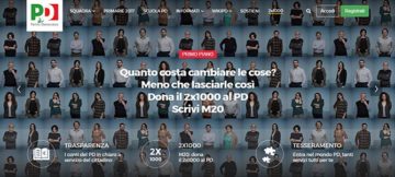 L’immagine è stratta dalla Homepage del sito web del PD.