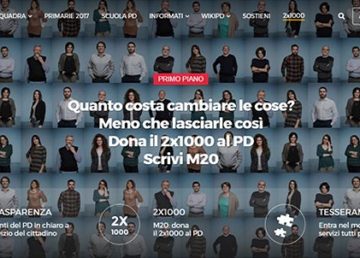 L’immagine è stratta dalla Homepage del sito web del PD.