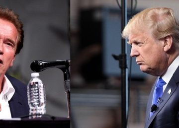 Donald Trump / Arnold Schwarzenegger, fotomontaggio Italiani, foto originali di Gage Skidmore (CC BY-SA 2.0)