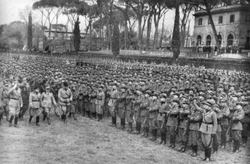 MVSN di Roma guidata da Luigi Russo e Felice Baistrocchi (L'Illustrazione italiana del 15 marzo 1936 )