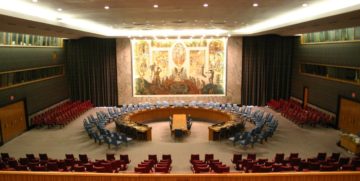 English: The United Nations Security Council Chamber in New York, also known as the Norwegian Room