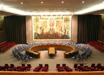 English: The United Nations Security Council Chamber in New York, also known as the Norwegian Room