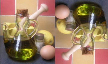 Ingredients and tools used in mayonnaise sauce (teapot is optional)! Di Slastic - Opera propria, Pubblico dominio, https://commons.wikimedia.org/w/index.php?curid=7187755