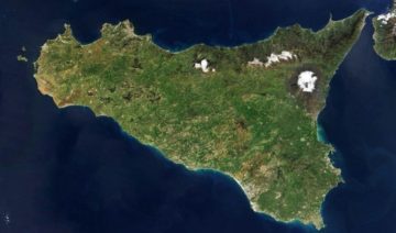 Foto satellitare della Sicilia della, NASA, dominio pubblico