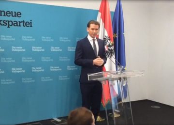 Sebastian Kurz annuncia il piano di formazione di governo dopo le elezioni in Austria, fermo fotogramma da video pubblico ÖVP