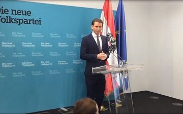 Sebastian Kurz annuncia il piano di formazione di governo dopo le elezioni in Austria, fermo fotogramma da video pubblico ÖVP